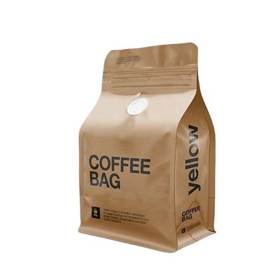 Qualität  Custom Printed Pouch Recyclable Eco Friendly Zipper Bag Packing Biodegradable Kraft Paper Compostable Bean Coffee Bags With Valve usine